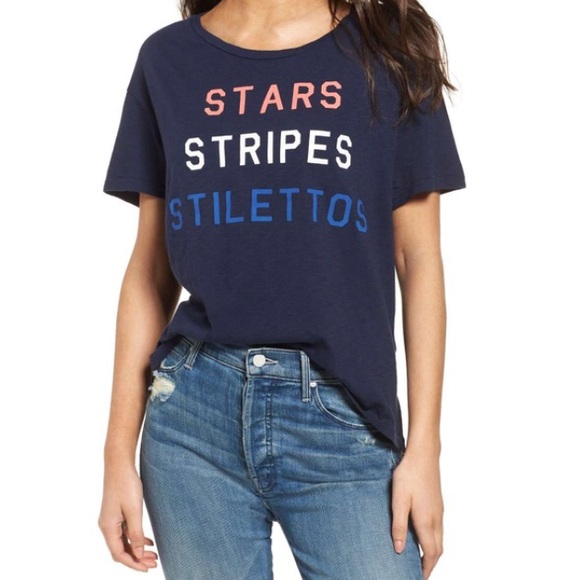 Sundry Tops - Sundry Stars Stripes Stilettos tee